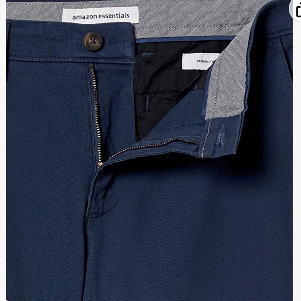 Amazon Essentials Men size 36 x 34 casual flat front blue classic chino pant NWT - Picture 11 of 11